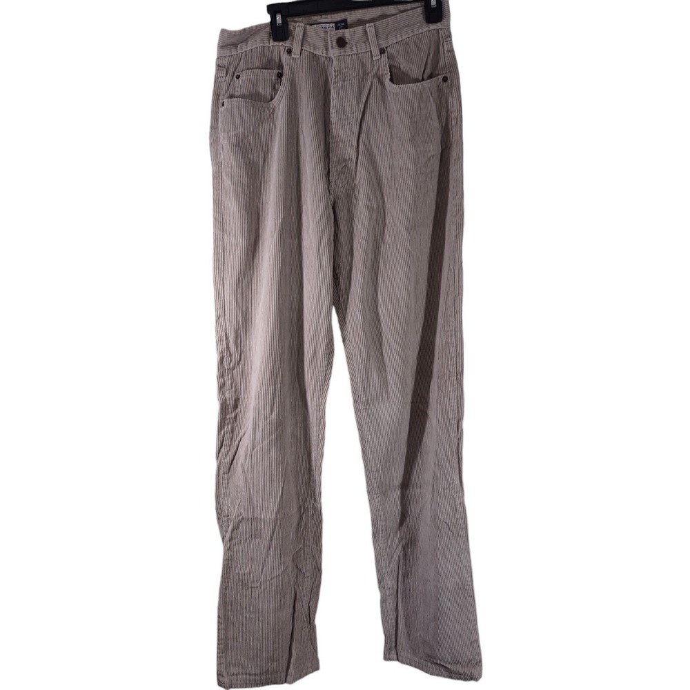 Arizona Jean Co. Corduroy Pants 32 Woman's Tan Loose Fit 5 Pockets 36 Inseam